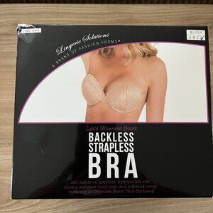 Backless Strapless Bra D in box unused New Beige